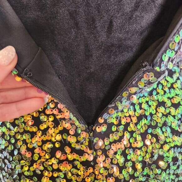 ALYCE PARIS NWT V-Back Long Sleeve Dress in Dragon Scale, Size 6 - Picture 12 of 16